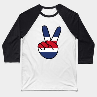 Costa Rica Flag V Sign Baseball T-Shirt